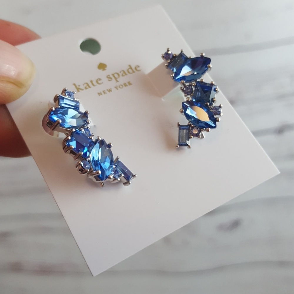Kate Spade Blue Cluster Earrings NWT